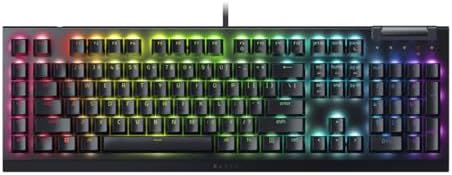 Razer BlackWidow V4 X -Green Switch 6 Dedicated Macro Keys I Multi-Function Roller and Secondary Media Keys I Mechanical Gaming Keyboard with Razer Chroma RGB- Black - RZ03-04700100-R3M1