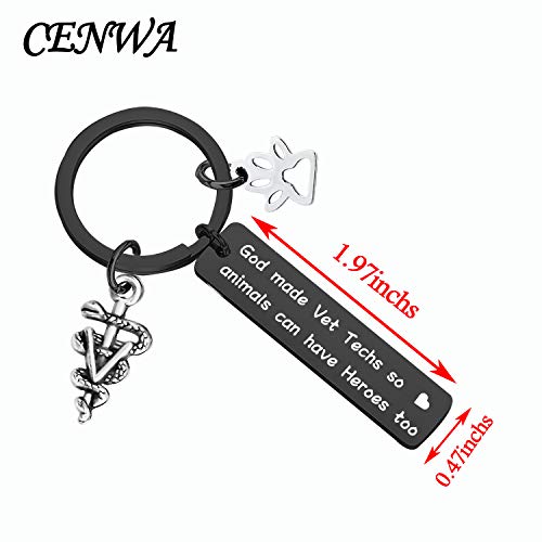 Image of CENWA Veterinarian Gift Vet Tech Appreciation Gift God Made Vet Techs So Animals Can Have Heroes Too(Vet tech -K Black)