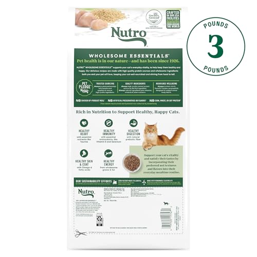 Image of Nutro Wholesome Essentials Senior Dry Cat Food, Chicken & Rice, 3 lb
