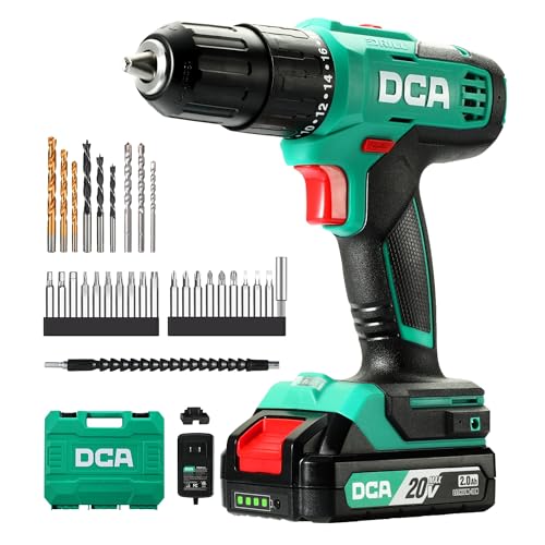 DCA Trapano a percussione a batteria 20V, 40 Nm, mandrino autoserrante da 13mm, 22500 colpi/min, 2...