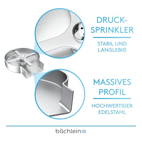 Bächlein Glasreiniger Glasspüler aus Edelstahl - Gläserdusche inklusive T-Verteiler und Flexschlauch - Automatischer Spüler für die Küche, geeignet für Gläser und Flaschen