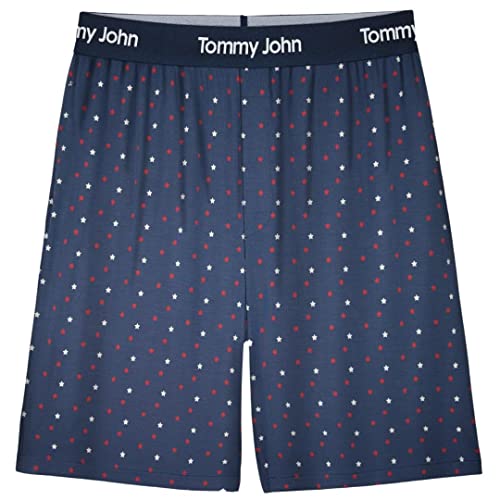 Tommy John Men's Second Skin Pajama Shorts - Comfortable Soft Sleep & Lounge Bottoms For Men (Elastic Band, Dress Blues Superstar, Medium) #TOP12