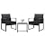 Devoko 3 Piece Patio Outdoor Furniture Set Wicker Table and Chairs Set for Balcony Porch Bistro