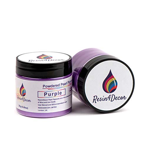 RESIN4DECOR Purple pigmento de mica nacarados en polvo metálico para proyectos de resina epoxi, joyería, proyectos de artesanía, mesa de epoxi, tablero, bandeja, lienzo, pintura, 25g