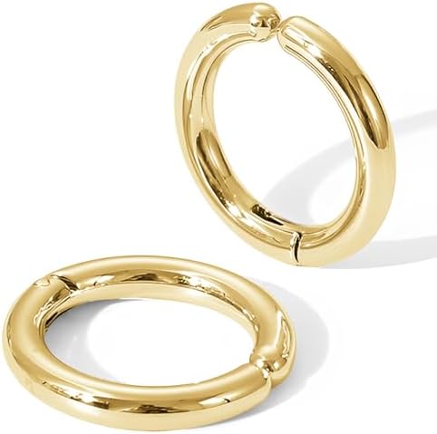 （03:00時点） [swars] イヤリング メンズ フェイクピアス ノンホールピアス イヤーカフ 両耳用 ステンレス (ゴールド, 16mm)