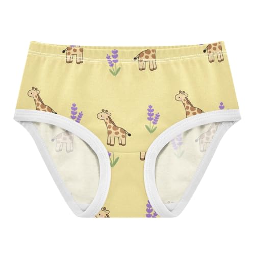 Girls' Underwear Cute Giraffe Flowers Floral Yellow Toddle Brief Panties 2301995