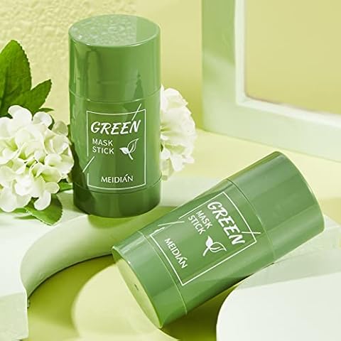2pcs Green Tea Cleansing Mask Stick for Face, Blackhead Remover with Green Tea Extract, Face Moisturizing, Deep Pore Cleansing, Skin Brightening for All Skin Types Cover