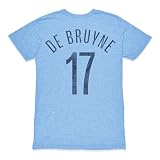 Manchester City Kevin De Bruyne Premium Vintage Twisted Triblend Slub T-Shirt - Sky Blue - Large (US, Alpha, X-Large, Regular, Regular)