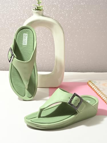 Image of DOCTOR HEALTH SUPER SOFT Women's Orthopedic Toe Ring Sandals | Adjustable Buckle Comfort Flip Flops | Soft Cushioned Lightweight Anti-Skid Everyday Wear Slippers for Women