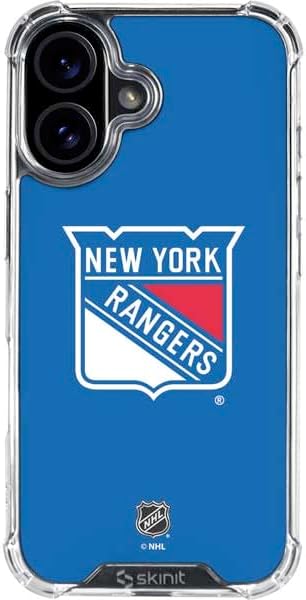 Skinit Clear Phone Case Compatible with iPhone 16 - Officially Licensed NHL New York Rangers Home Jersey Design