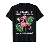 Damen Flamingo Bin da kann losgehen und ja es eskaliert eh T-Shirt