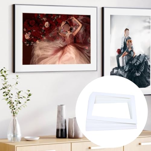 ACOLY 20 Stück Bildhalterungen, A4-Fotorahmen aus weißem Karton, Matten für Ausstellungen, Bilder, Poster und Gemälde