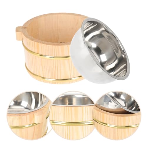 HIAKDOFT 寿司やご飯の保存にな木製米び 食品収納バケツ 和風調理器具 安定底 家用キッチン用品