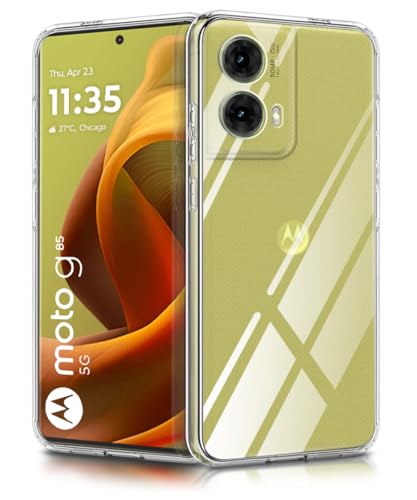 Image of WOW IMAGINE Crystal Clear Transparent Back Case Cover for Motorola Moto G85 5G | Full Device & Camera Protection Shockproof TPU | Flexible Silicone Back Cover Case - Transparent