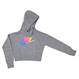 Haut confort Nike FF Crop Sweatshirt Mixte Enfant, Carbon Heather/White, FR (Taille Fabricant : XS)