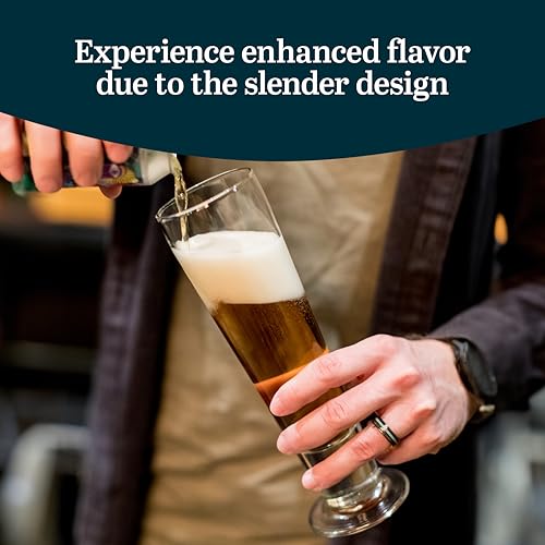 image for Libbey Stockholm Pilsner Beer Glasses Set of 4, 14.5oz, Tall Pint Glas