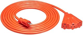 AmazonBasics 12/3 Outdoor Extension Cord with 3 Outlets, Orange, 15 Foot