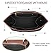 DOIAPUOS Felt Purse Organizer Insert for Longchamp Le Pliage L Bag Handbag Leather edge Longchamp Organizer Insert (Black, Large)