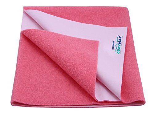 Image of Dry Sheet Quick Waterproof Breathable Bed Protector & Crib Sheet (Size: 140cm X 220cm) Salmon Rose, Single Bed