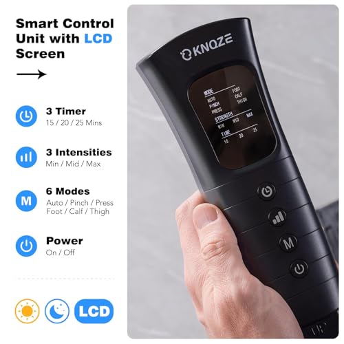 KNQZE Leg Massager for Circulation and Pain Relief, Air Compression Recovery System for Fast Leg Recovery, Reduce Muscle Fatigue, Swelling, Cramping, Gifts for Mom Dad Men Women, FSA HSA Eligible