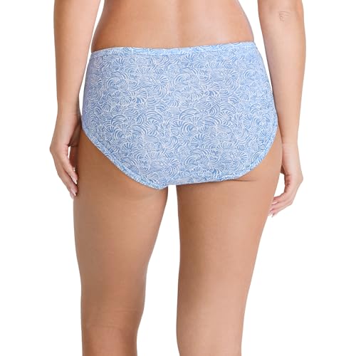 Image of Jockey Women's Underwear Elance Hipster - 3 Pack, True Blue /Spiraling Shells /Picasso Blue, 6