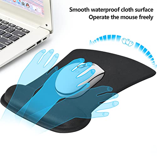 Mouse Pad With Wrist Support, Memory Foam, Non-Slip Rubber Base, Ergonomic Mousepad With Wrist Rest - Pain Relief, Comfortable Computer Mouse Pad For Laptop, Gaming & Office #TOP3