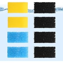 AquaMiracle Aquarium Filter Replacement Sponge, Fish Tank Filter Replacement Parts, Including 2 x Coarse Sponge, 2 x Fine Sponge & 4 x Carbonized Sponge for Model QF088/QF188/QF288