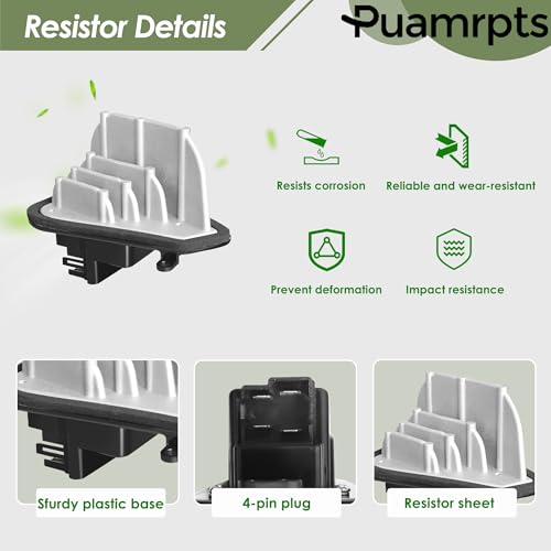 Front AC Heater Blower Motor and Resistor Kit Compatible with Acura and Honda Vehicles - MDX 2001-2006, Accord 1998-2002, Odyssey 1999-2004, Pilot 2003-2008 - Replace# 700002, RU351 by PUAMRPTS - Used condition - Image 5