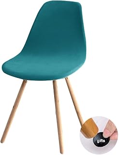 Highdi Terciopelo Fundas para Sillas de Comedor Escandinavo,1/2/4/6 Piezas Funda Elástica para Silla Cubierta Protectora de Sillas Sin Brazos para Cocina Dormitorio Oficina (6PCS,Azul Turquesa)