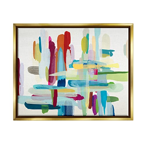 Colorful Cross Hatch Abstraction, 24 x 30 Inch Canvas in Floater Frame