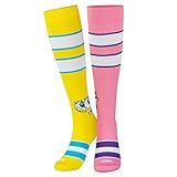 Cool Socks, Mens, Knee High Compression Socks, SpongeBob Faces Print