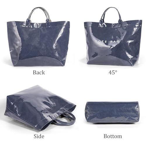 Image of Lushandy PVC Tote Bag for Women Jelly Beach Bag Top Handle Hobo Handbag | Water-Resistant, Wipe Clean, Lightweight