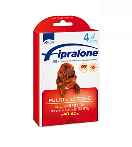 Fipralone, Spot On Pipetas anti pulgas y garrapatas para perros gigantes, 4 pipetas Cover