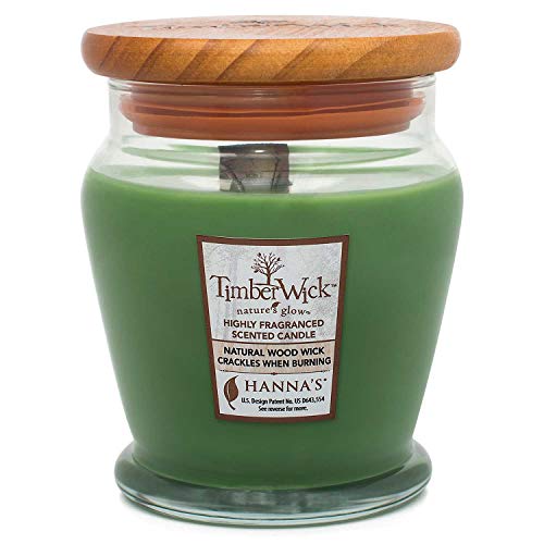 Hanna's Candle Company 100463 Timber Wick Candle with Wooden Lid, 9.25-Ounce, Pine Meadow