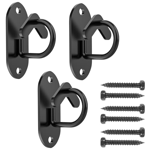 Wuno Shop Resistance Bands Wall Mount Anchors, Door Anchor for Resistance Bands，Home Gym Workout Anchor for Strength Weight Training, Fitness Exercise Straps, Physical Therapy, Yoga -3 Pcs