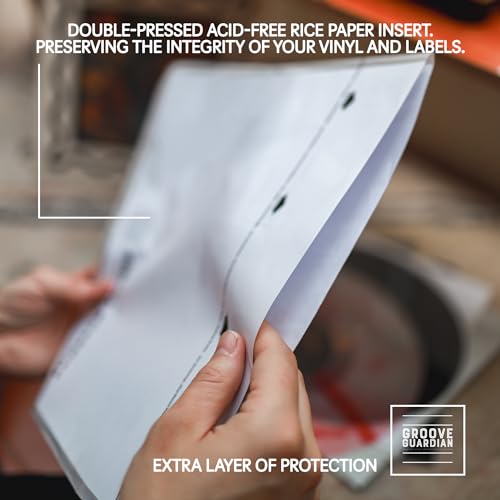 GROOVE GUARDIAN Double-Sided Ultra-Premium 3-PLY Rice Paper Anti-Static LP Cover The Best Vinyl Record Inner Sleeves (50)