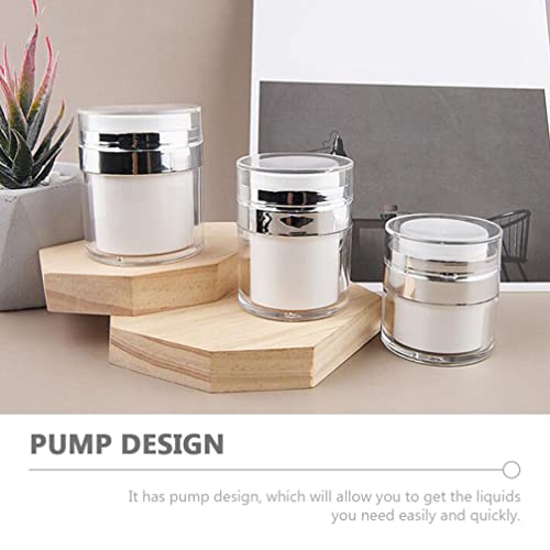 Luxshiny Frascos De Bomba Vazios De 3 Peças Dispensador De Loção Para Frasco De Creme A Vácuo Bomba