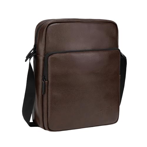 Image of F Gear Primo Tan 7L Premium Tablet Sling Bag | Premium Vegan Leather | Lightweight with Tablet Sleeve, 1 Compartment & 2 Pockets, Detachable Key Holder | Work, Daily Commute, College & Travel