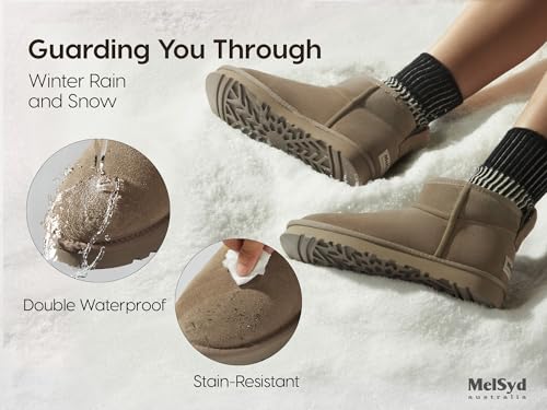 Image of 100% Sheepskin Mini Boots with Arch Support Options: Warm to -22F