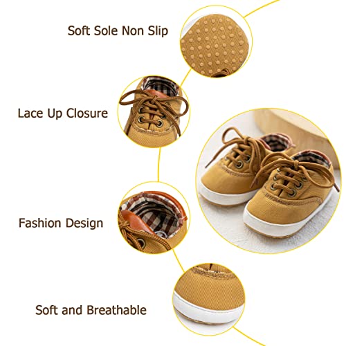 Image of Infant Baby Boys Girls Canvas Sneaker Toddler Slip On Anti Skid Newborn First Walkers Candy Shoes for 0-18 Months