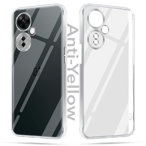 Image of Jkobi Lifetime Anti-Yellow Clear Back Cover Case for OnePlus Nord CE 3 Lite (Sleek Hard Crystal | Shockproof and Camera Protection)