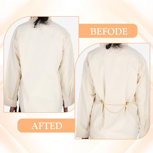 Image of Mabor Collar Chain, 4Pcs Vintage Sweater Shawl Chain Clips Antique Cardigan Collar Clips Cloak Chain Holders Gold Silver Brooch Pin for Women Men Lapel Suit Dress Decoration