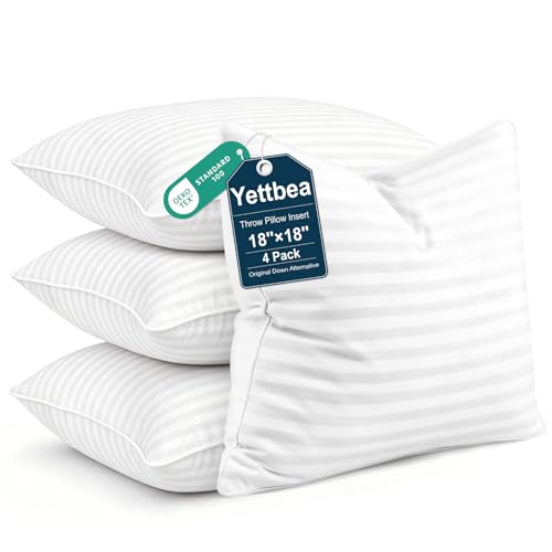 Yettbea 18x18 Inches Pillow Inserts Set of 4- Premium Soft
