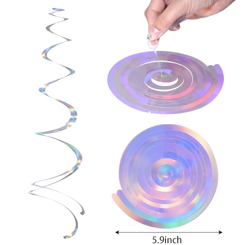 Image of 28 Pack Iridescent Ceiling Swirl Foil Decorations Hanging Plastic Streamer Themed Swirl Party Decoration for Celebration