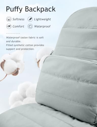 Image of Uselike Travel Backpack for Women, 15.6 Inch Laptop Backpack, Quilted College Bookbag, Cute Work Backpacks, Water Resistant (Dawn Grey)
