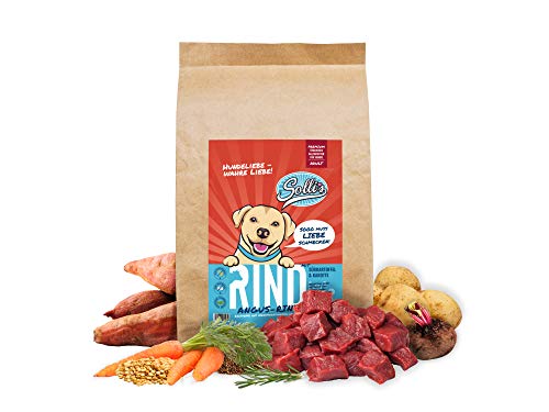 Sollis Hundefutter trocken | Ohne Getreide | Ohne Zucker | Hoher Fleischanteil | Trockenfutter für Hunde (Rind, 2 kg (1er Pack)) Cover