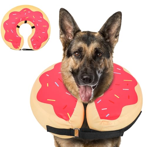 Image of MIDOG Inflatable Dog Cone, Donut Recovery Collar After Surgery, Large+
