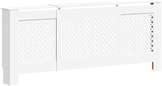 vidaXL Radiator Cover, Radiator Guard for Home Office, Heater Cover for Living Room Decorative, Heating Cabinet Protective Cover, White MDF
