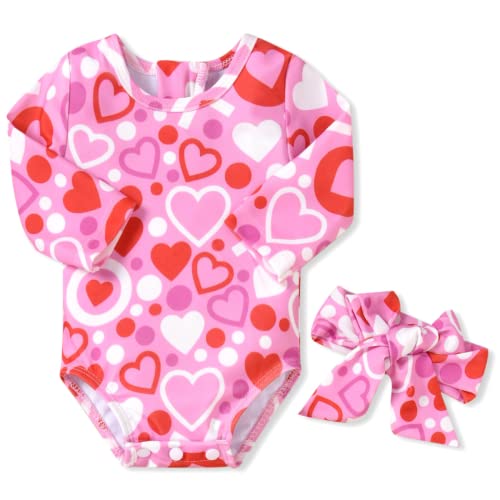 Image of Aalizzwell Baby Girls One Piece Long Sleeve Swimsuit