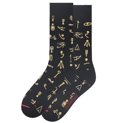MuseARTa Egyptian Symbols Chaussettes, Noir, 42-48 Mixte